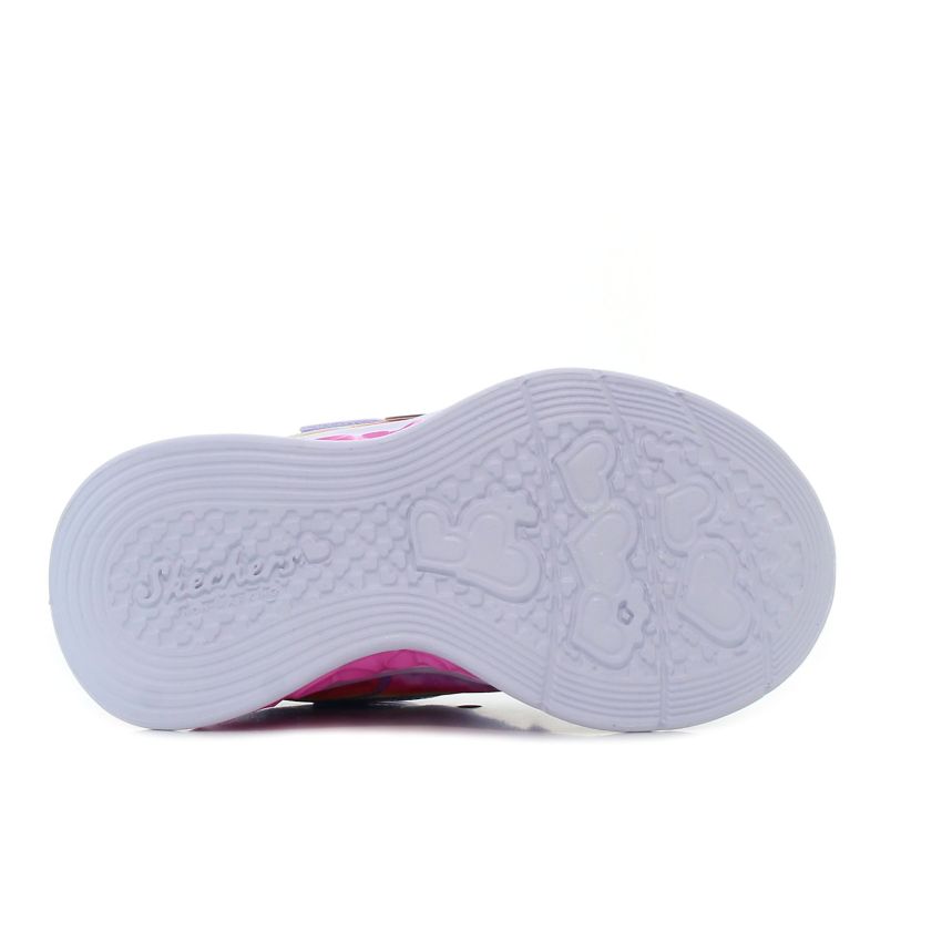 Skechers Flutter Heart Lights - Groovy Swirl villogó lila baba cipő