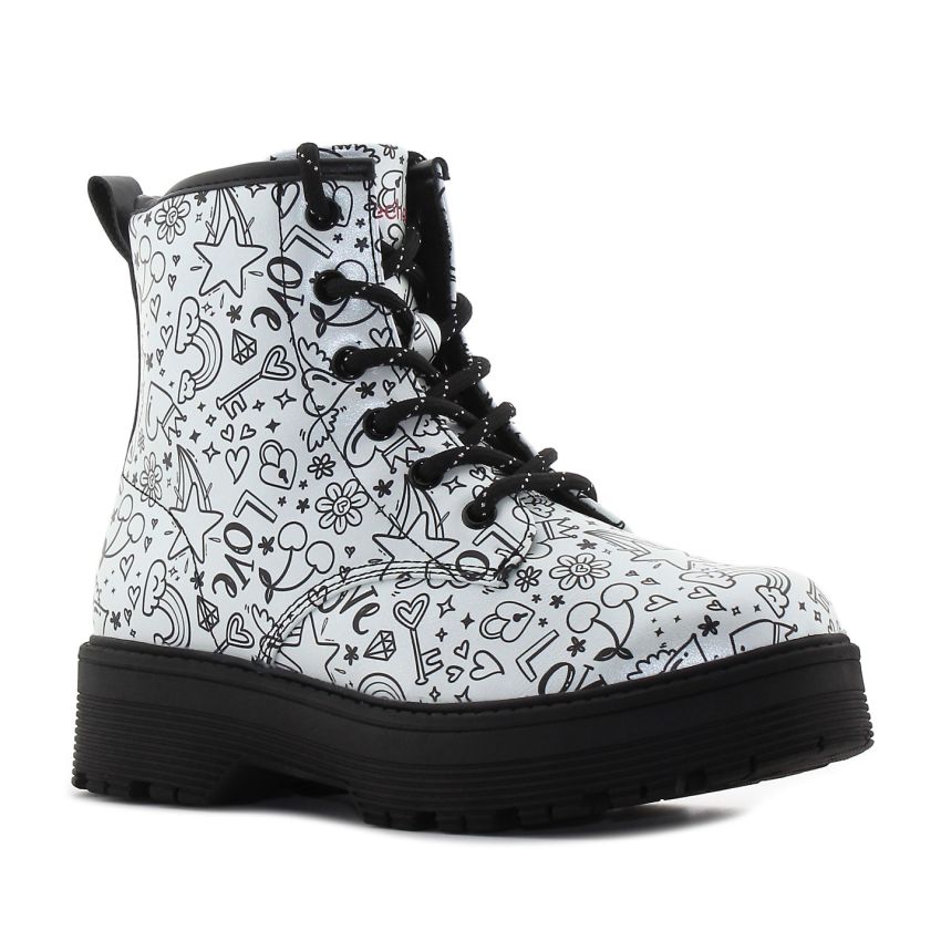 Skechers Gravlen Hi - Doodle Down fekete gyerek bakancs