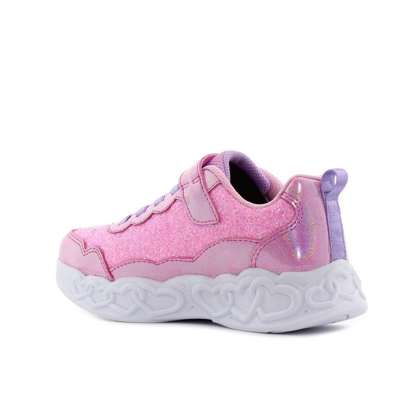 Skechers Infinite Heart Lights - Fresh Love villogó rózsaszín gyerek cipő