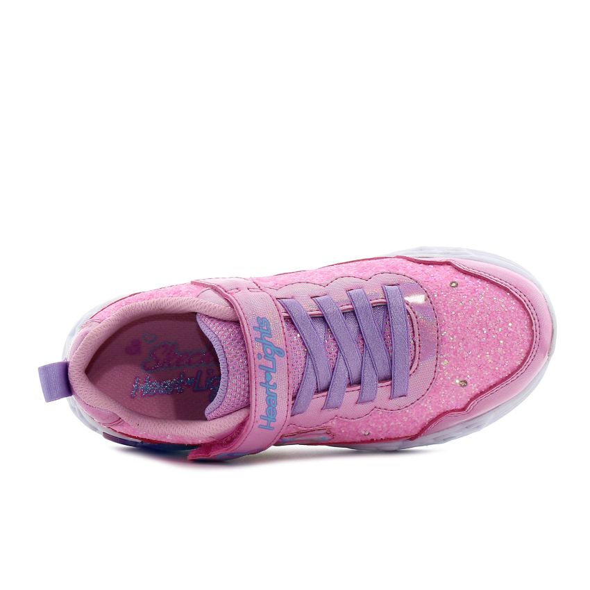 Skechers Infinite Heart Lights - Fresh Love villogó rózsaszín gyerek cipő