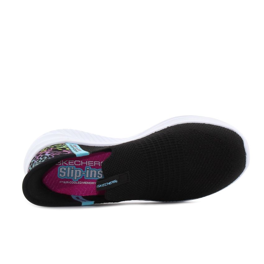 Skechers Slip-Ins - Ultra Flex 3.0 - Colory Wild fekete gyerek bebújós cipő