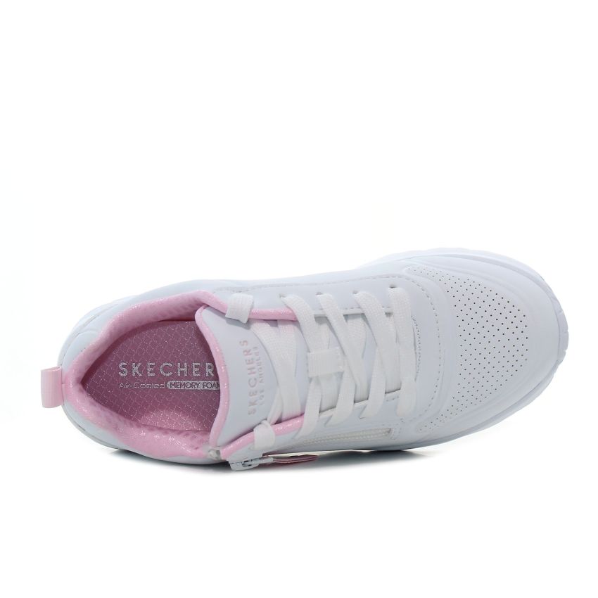 Skechers Uno Lite - Easy Zip fehér gyerek cipő