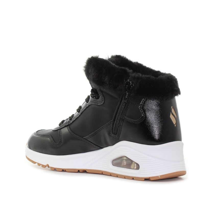 Skechers Uno - Cozy On Air fekete gyerek cipő