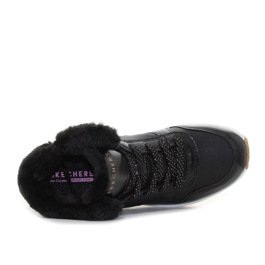 Skechers Uno - Cozy On Air fekete gyerek cipő