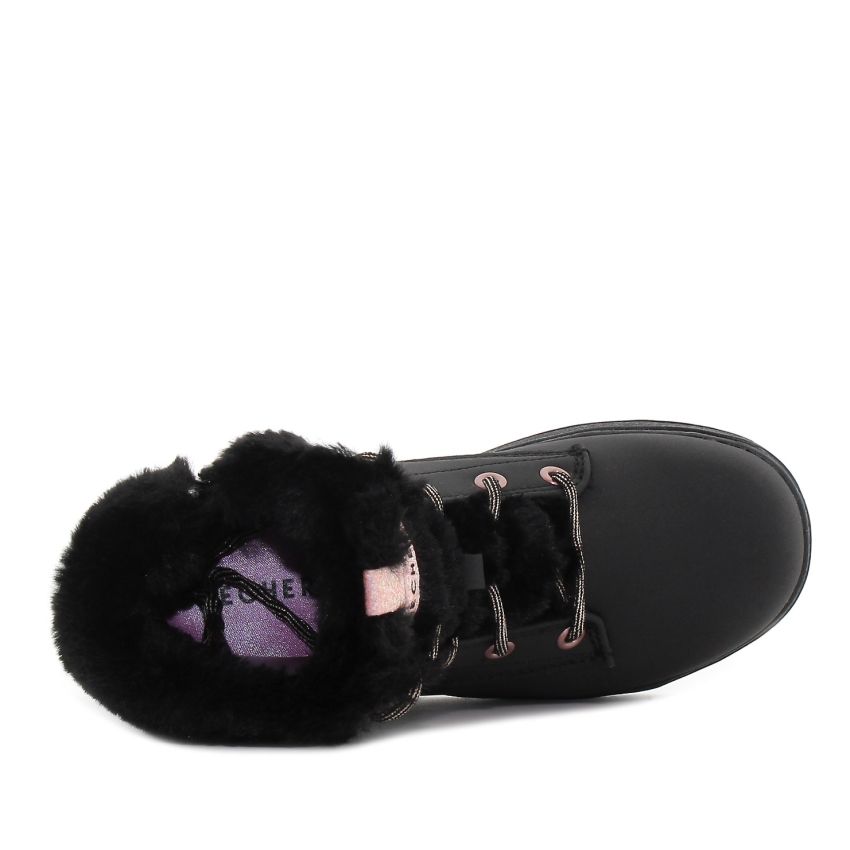 Skechers Street Glitz bélelt fekete gyerek bakancs
