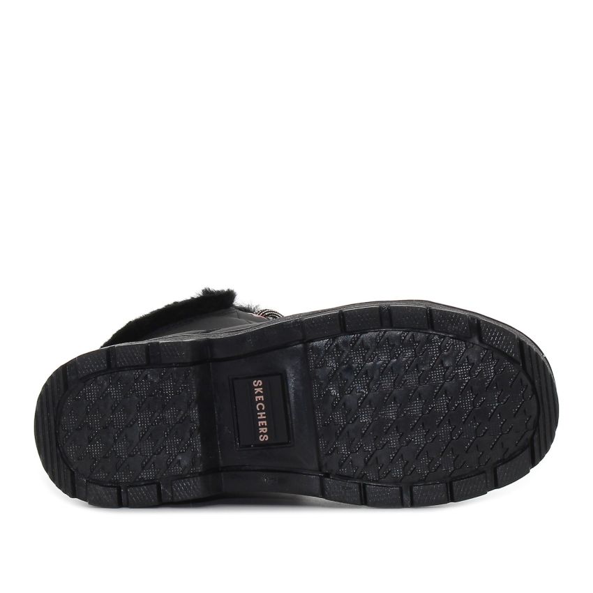 Skechers Street Glitz bélelt fekete gyerek bakancs