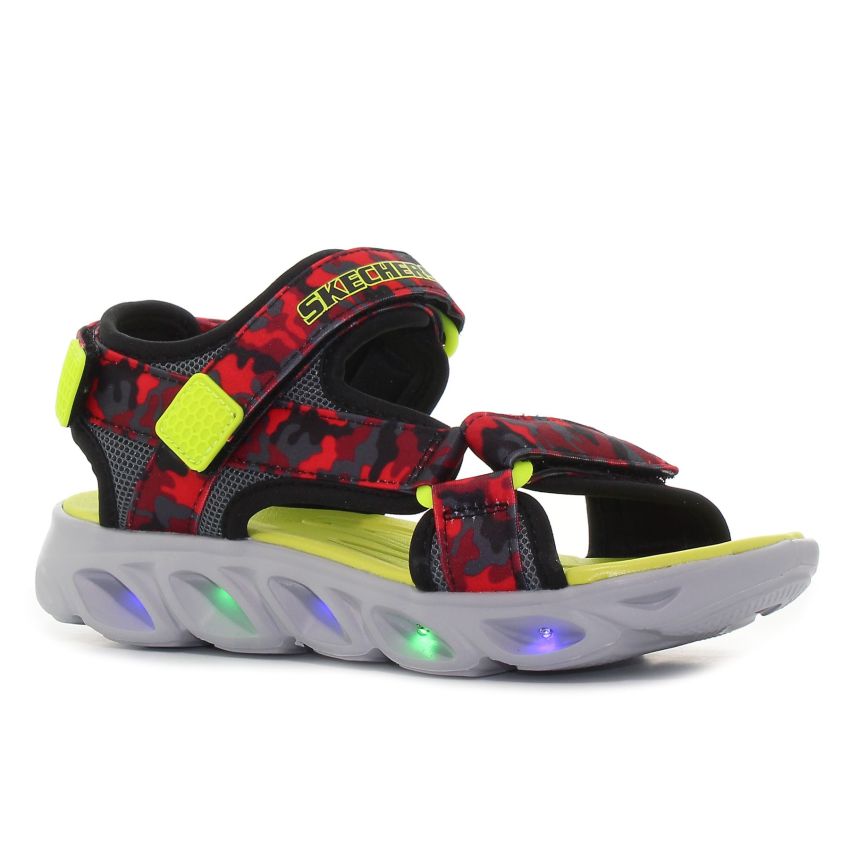 Skechers Hypno - Splash - Sun Breaks villogó piros gyerek szandál