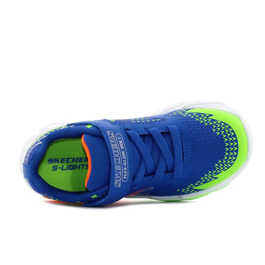 Skechers Flex - Glow Bolt villogó kék gyerek cipő