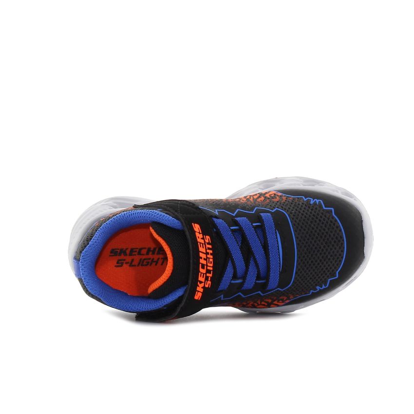 Skechers S-Lights - Vortex 2.0 - Zorento villogó fekete baba cipő