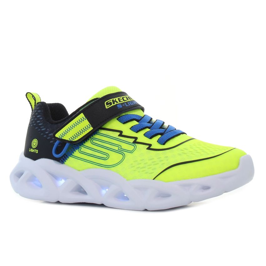 Skechers Twisty Brights 2.0 villogó neonzöld gyerek cipő