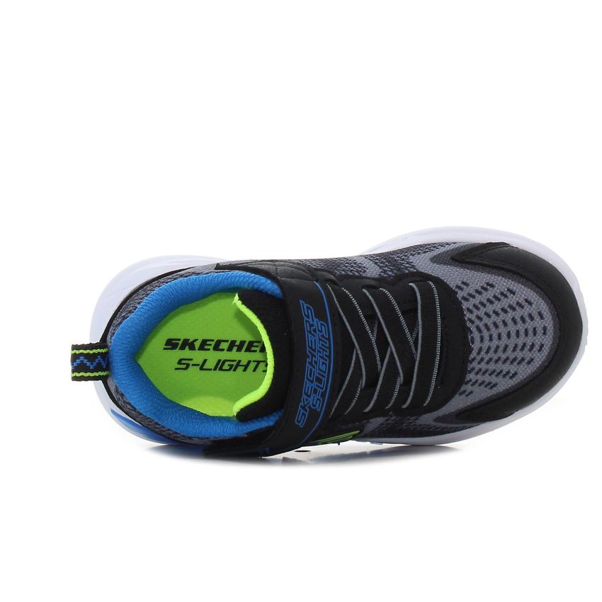 Skechers Tri - Namics villogó fekete baba cipő