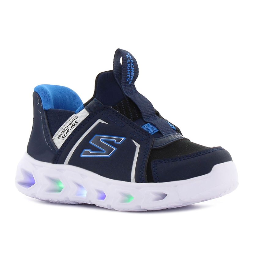 Skechers Slip-Ins - Hypno - Flash 2.0 - Brisk Brights villogó sötétkék baba cipő