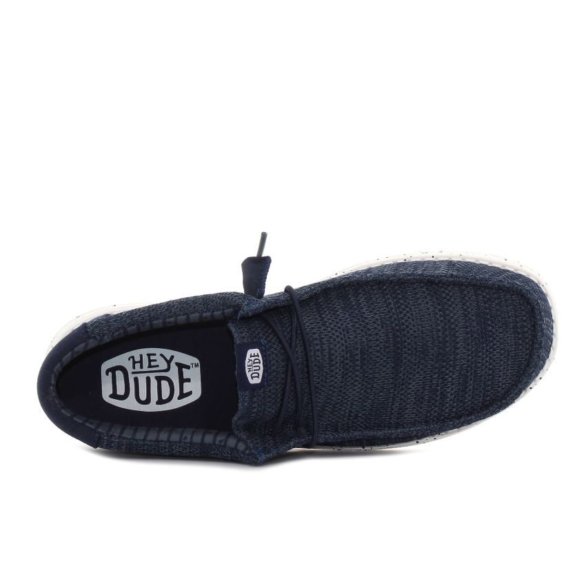 Hey Dude - Wally Stretch Sox sötétkék férfi mokaszin és vitorlás cipő
