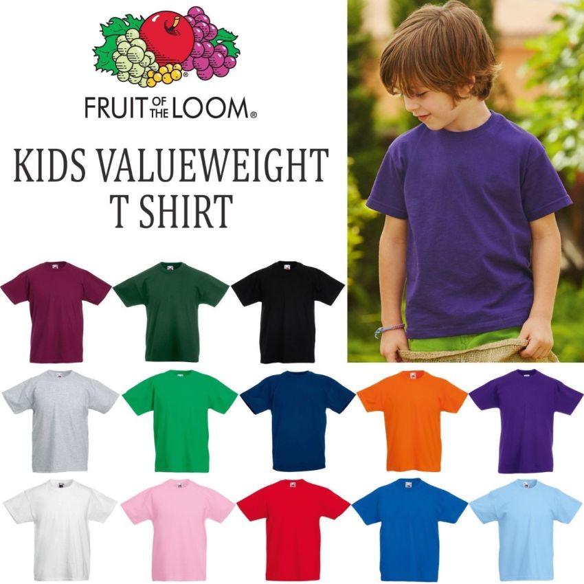 Fruit of the Loom fehér környakas gyerek rövidujjú