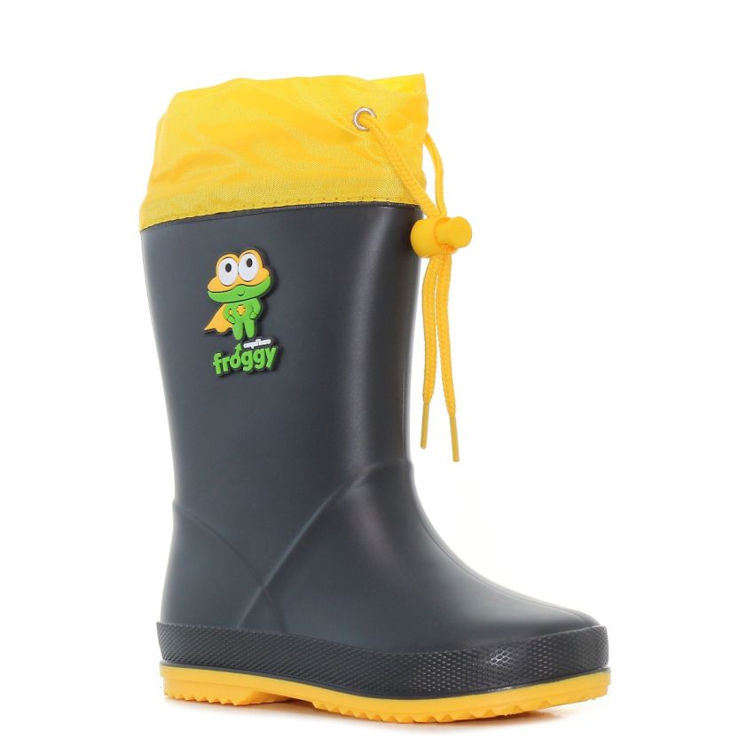 Coqui Rainy Collar Hero fekete gyerek gumicsizma