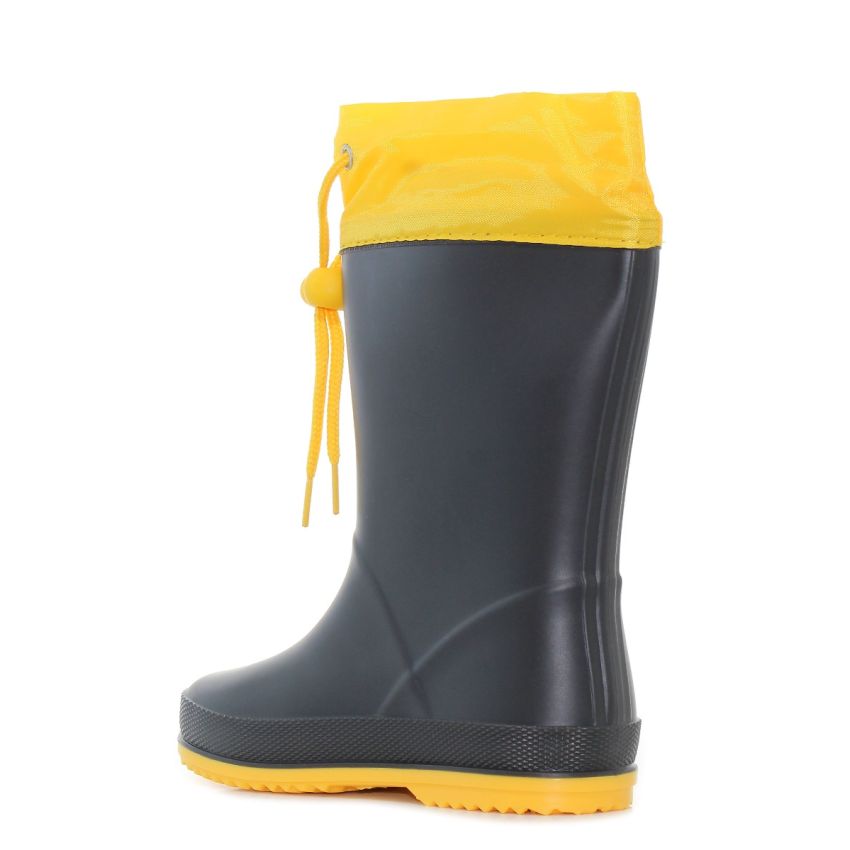 Coqui Rainy Collar Hero fekete gyerek gumicsizma