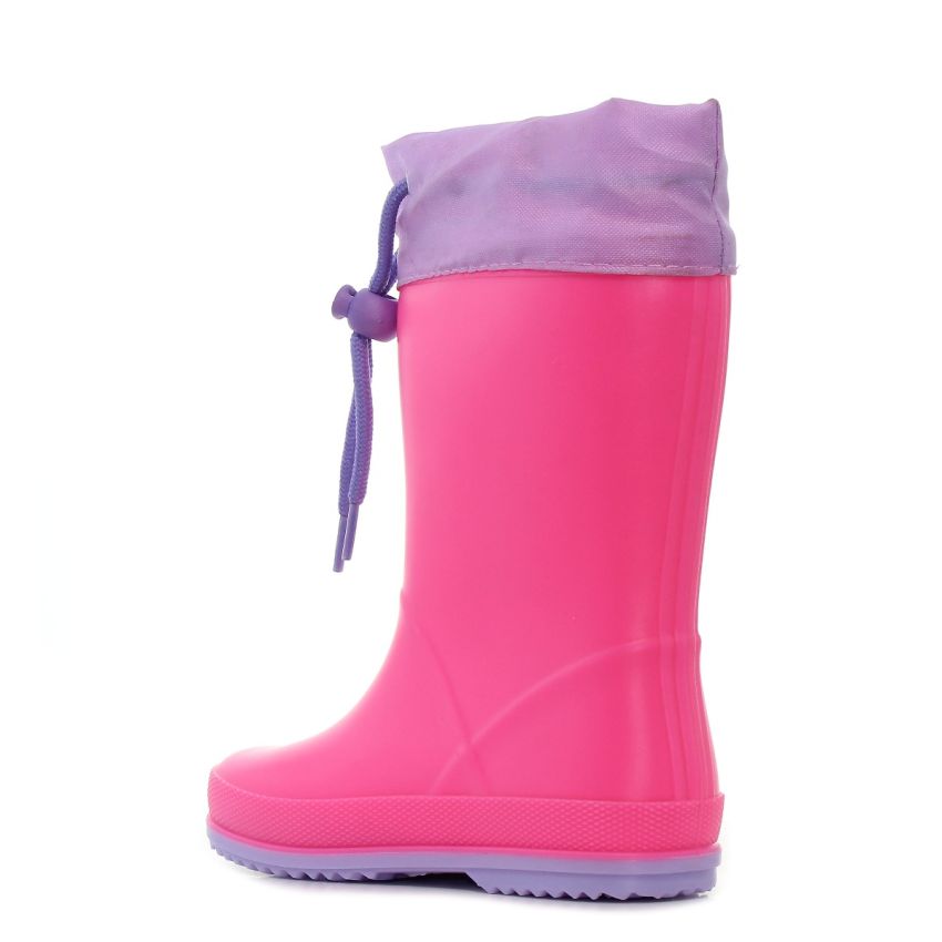 Coqui Rainy Collar Frog villogó magenta gyerek gumicsizma