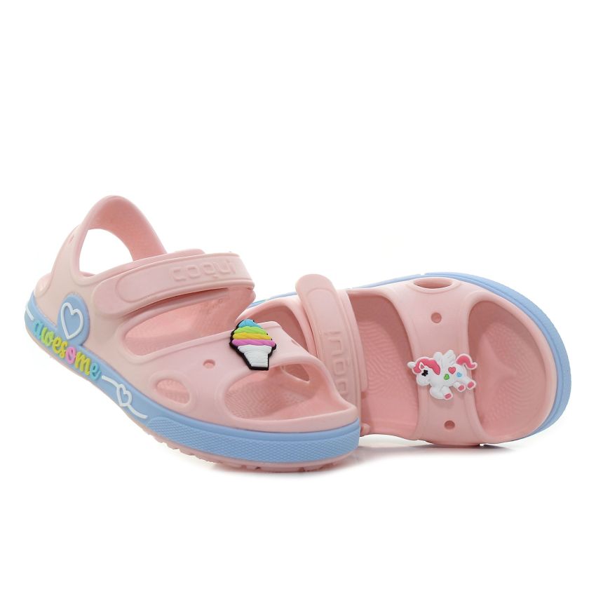 Coqui Yogi rózsaszín baba szandál