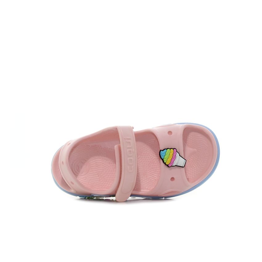Coqui Yogi rózsaszín baba szandál