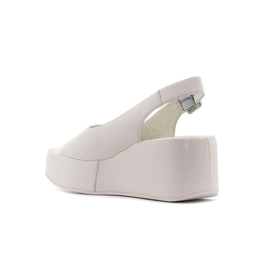 Högl Loulou krémszínű női platformos bőr szandál