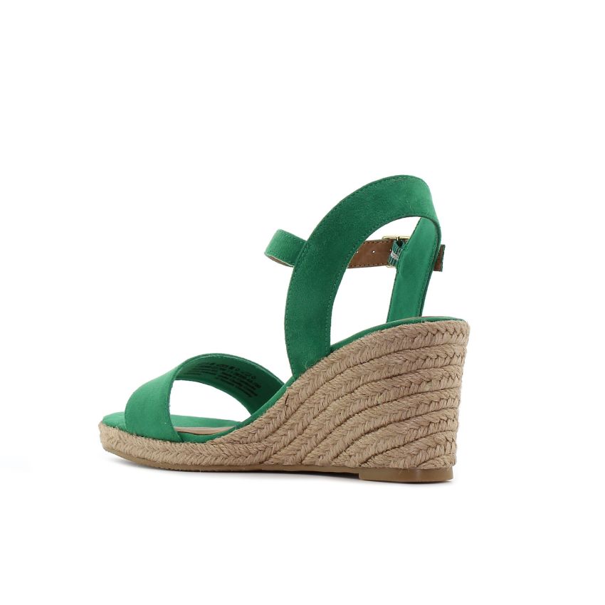 Tamaris zöld női éktalpú szandál