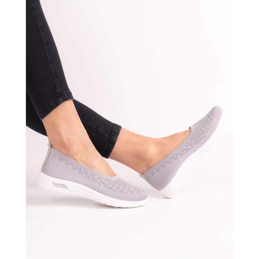 Bosido Rebeka szürke női bebújós cipő