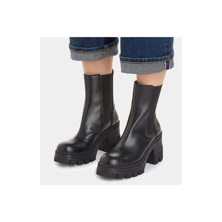 Calvin Klein Chunky Heeled Chelsea fekete női bokacsizma