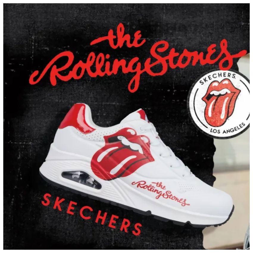Skechers Uno - Rolling Stones fehér női cipő