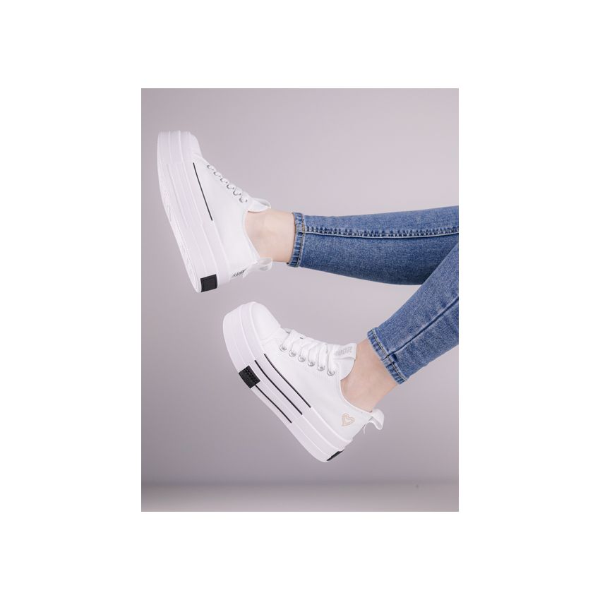 Yolera - Amour fehér női platformos cipő