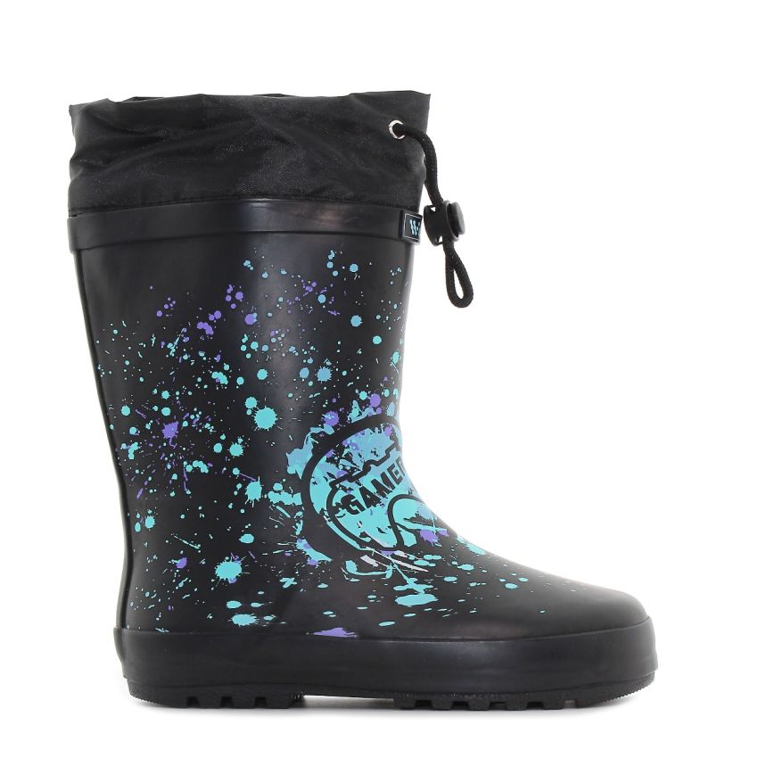 Wink - RB Gamer fekete bélelt baba gumicsizma