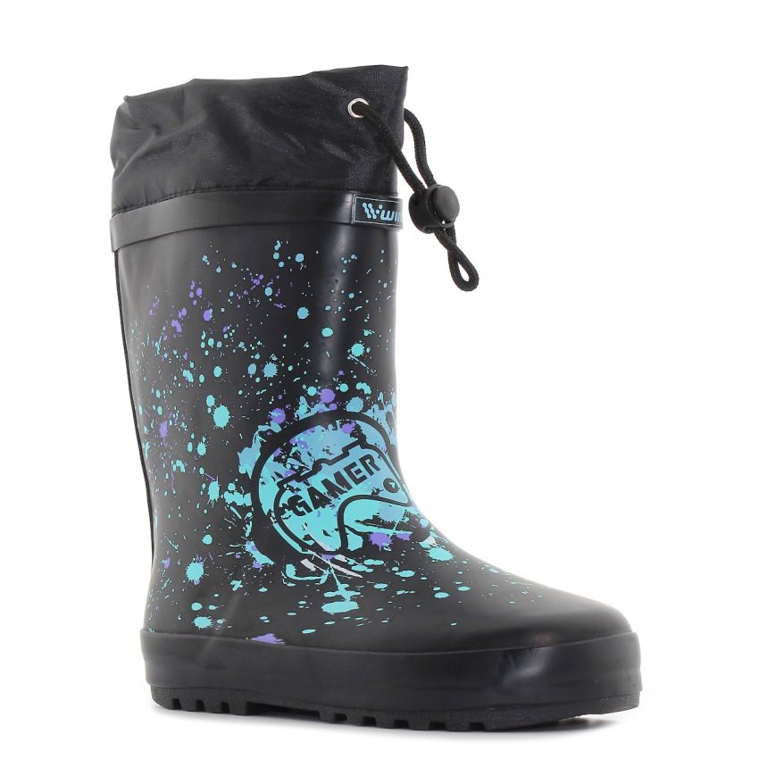 Wink - RB Gamer fekete bélelt gyerek gumicsizma