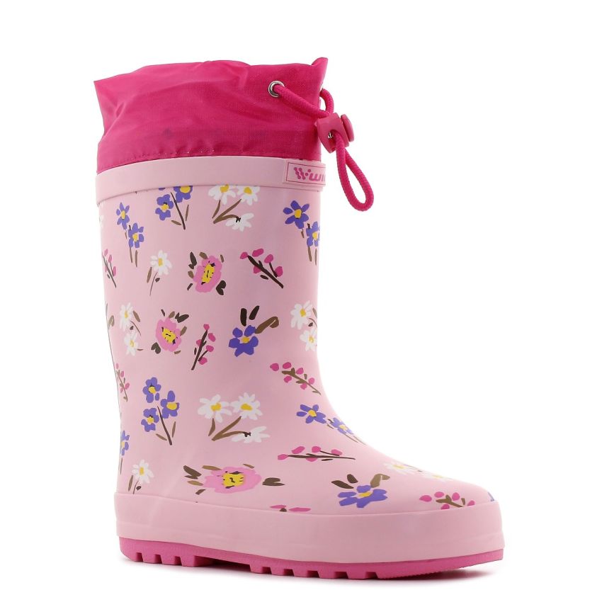 Wink - RB Flores rózsaszín bélelt gyerek gumicsizma