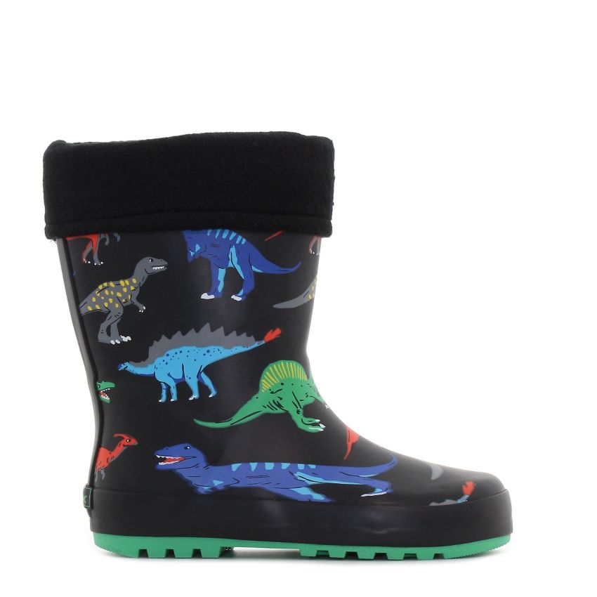 Wink - RB Dinos fekete bélelt gyerek gumicsizma