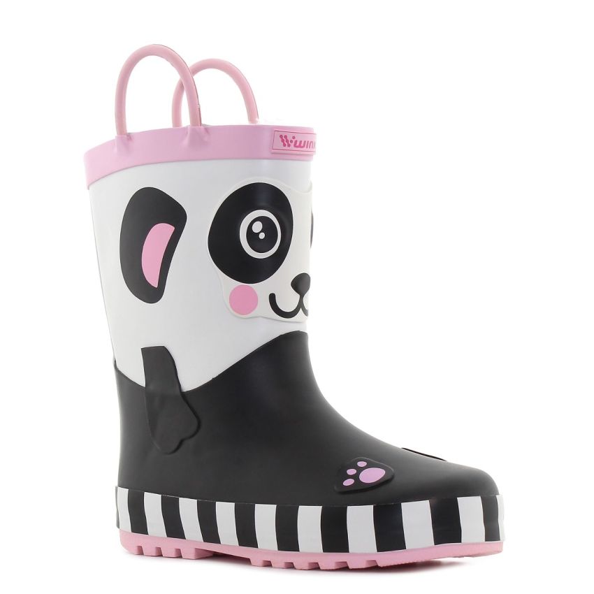 Wink - RB Panda fekete bélelt baba gumicsizma