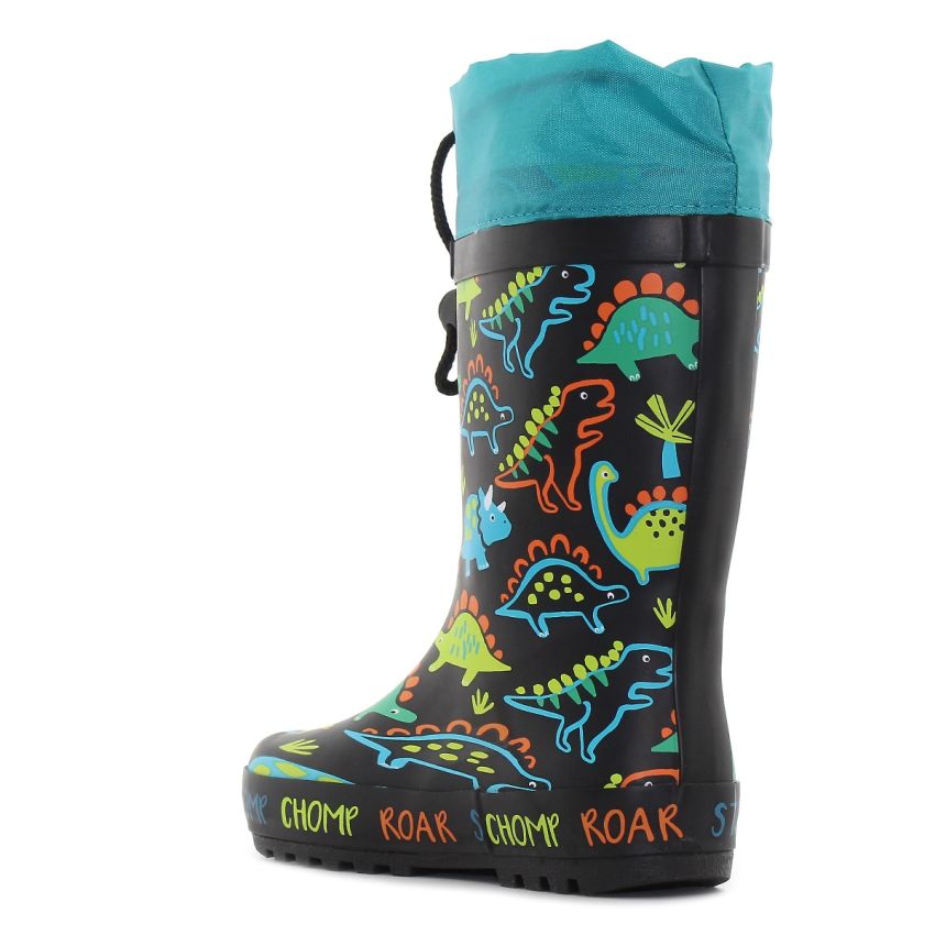 Wink - Aqqo - Dinos fekete gyerek gumicsizma