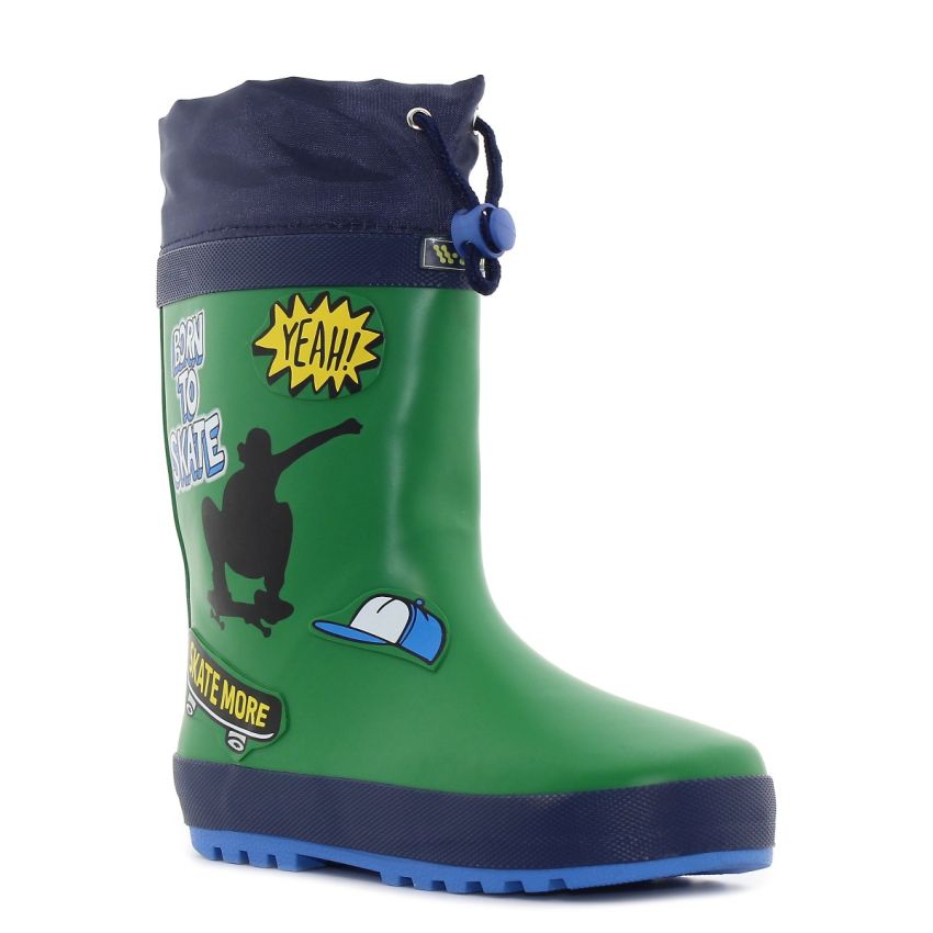 Wink - Aqqo - Skate zöld bélelt baba gumicsizma