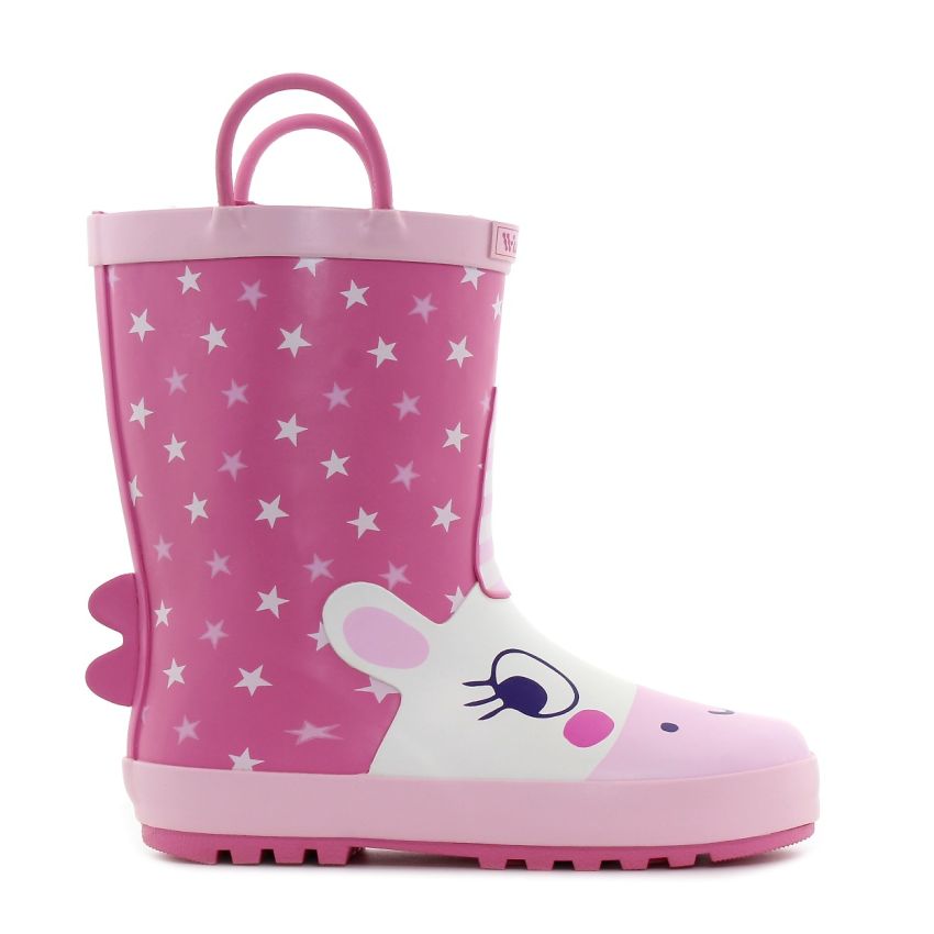 Wink - Aqqo - Unikornis magenta bélelt baba gumicsizma