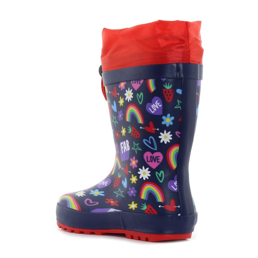 Wink - Aqqo - Mesés sötétkék bélelt gyerek gumicsizma