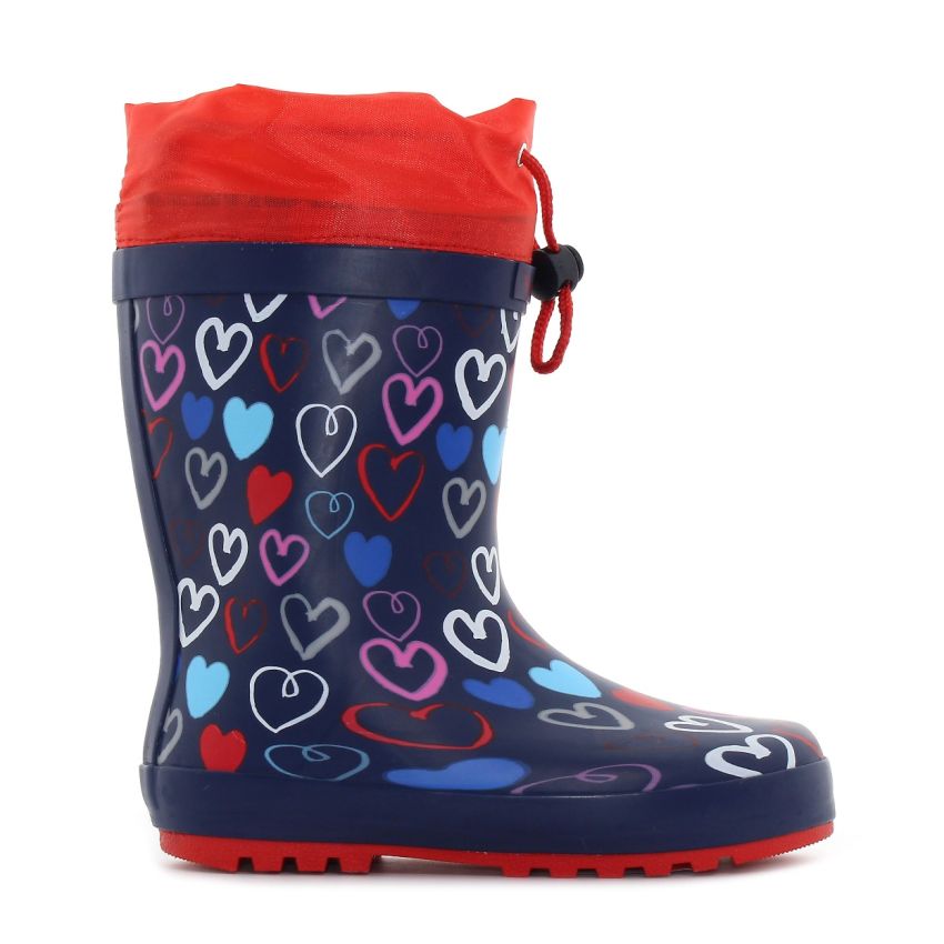 Wink - Aqqo - Szívecske sötétkék bélelt baba gumicsizma