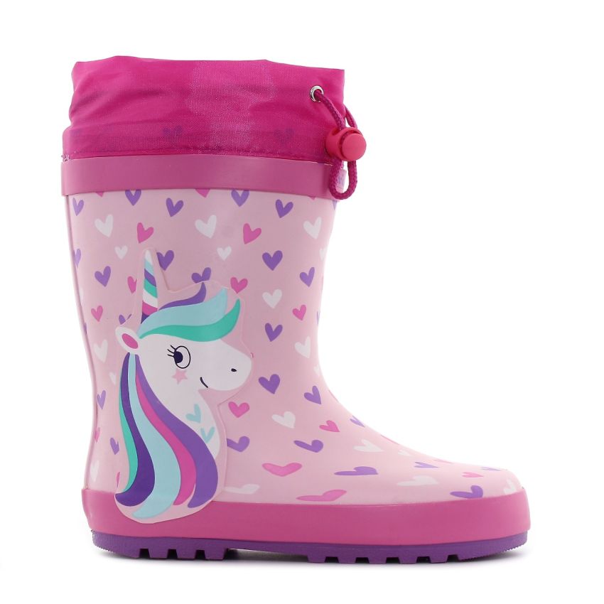 Wink - Aqqo - Unikornis rózsaszín bélelt gyerek gumicsizma