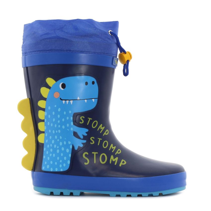 Wink - Aqqo - Dino sötétkék bélelt gyerek gumicsizma
