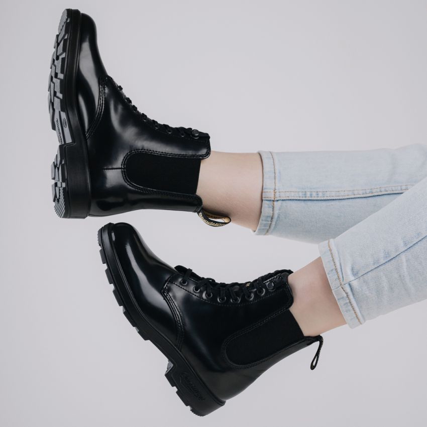 Blundstone fekete bőr bakancs