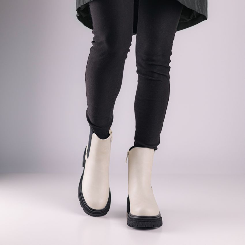 Borgo - Tina bézs női bokacsizma