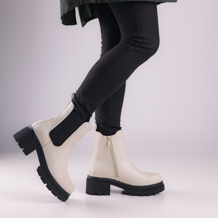 Borgo - Tina bézs női bokacsizma