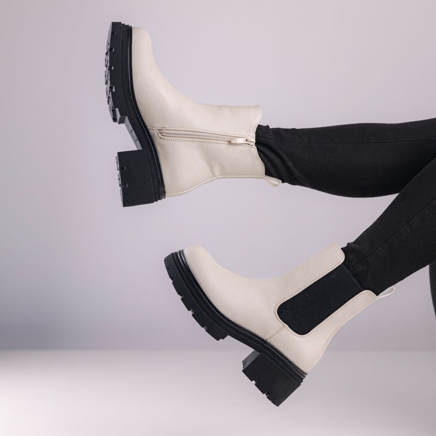 Borgo - Tina bézs női bokacsizma