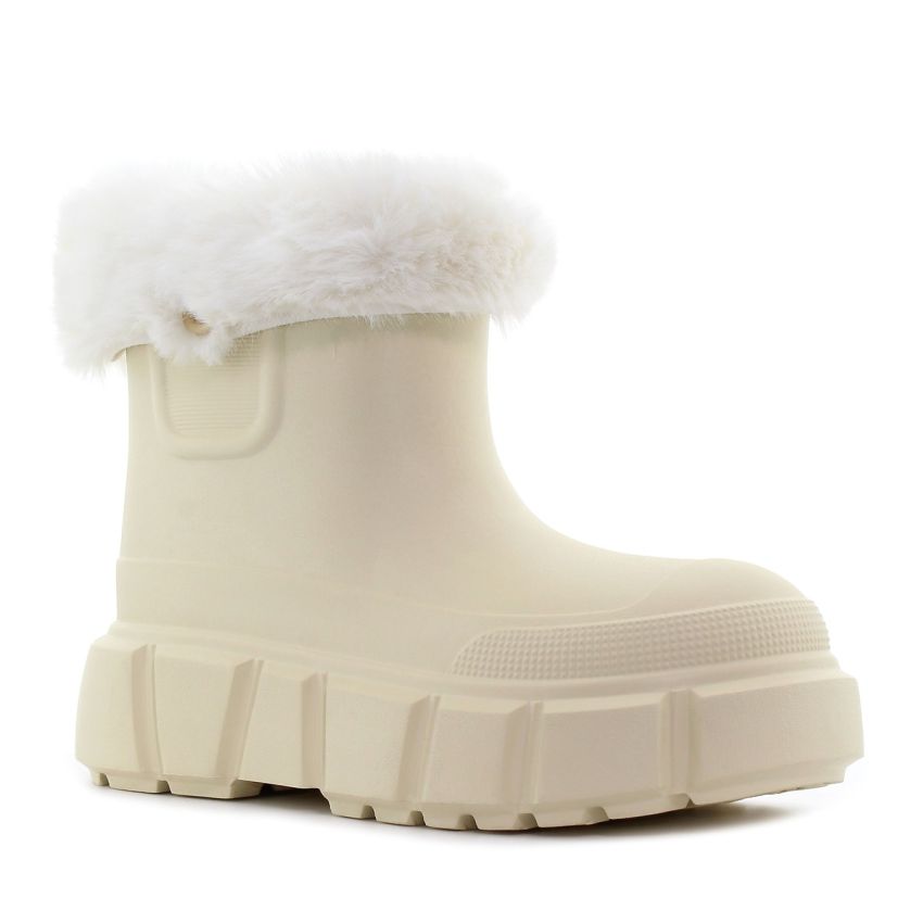 Wink - Pluvia bézs női bélelt bokacsizma