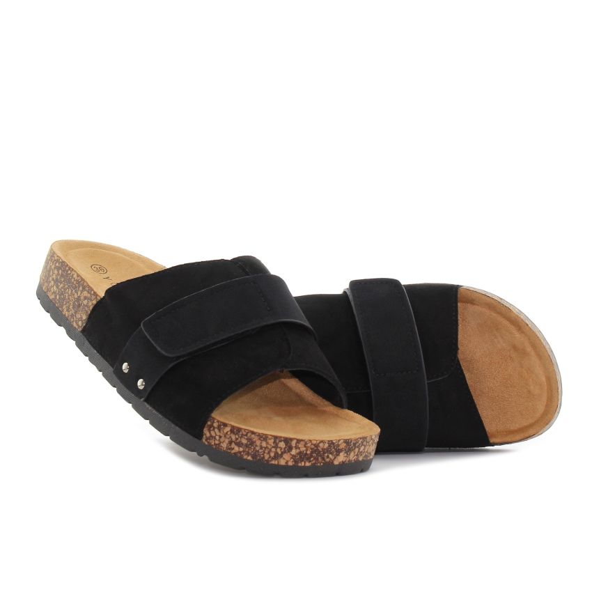 Yolera - Angela fekete női papucs