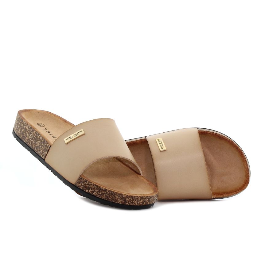 Yolera - Primo Valerio bézs női papucs