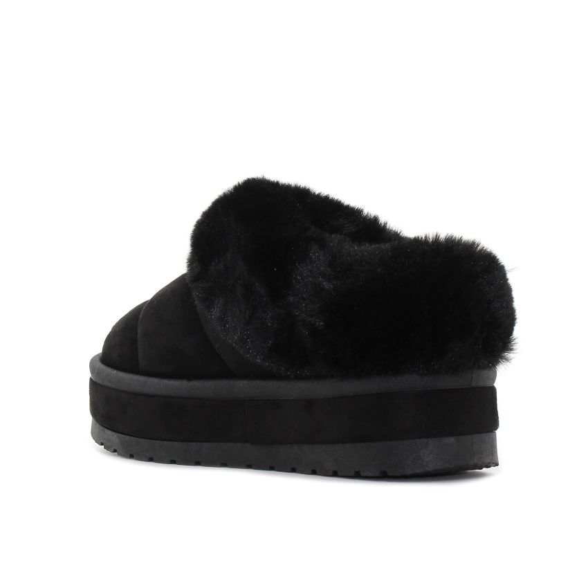 Yolera - Beli fekete női papucs