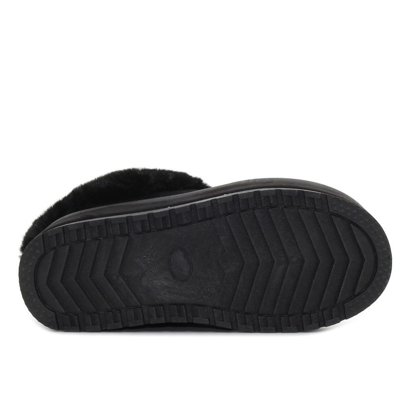 Yolera - Beli fekete női papucs